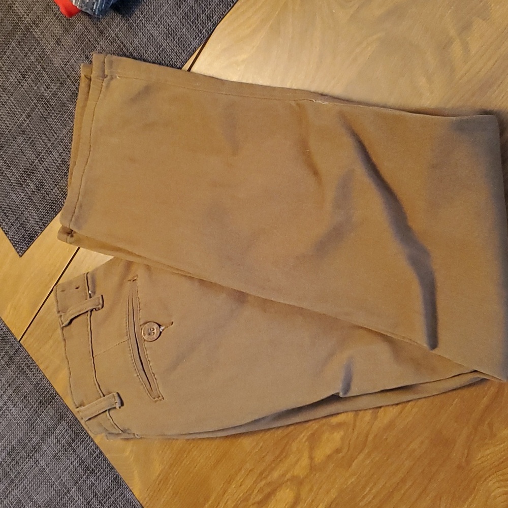 Dark khaki slim pants